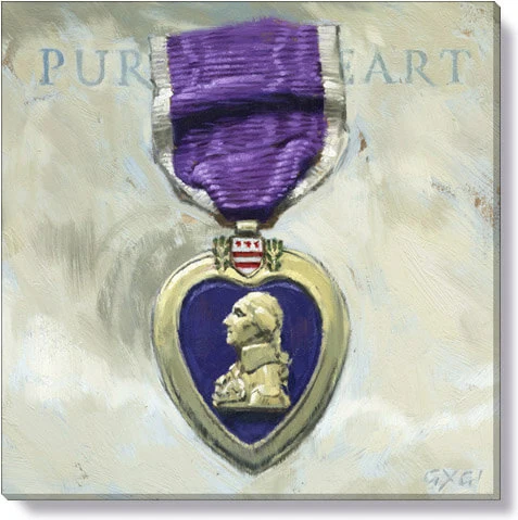 Refined Purple Heart Giclee Wall Art High-Grade
