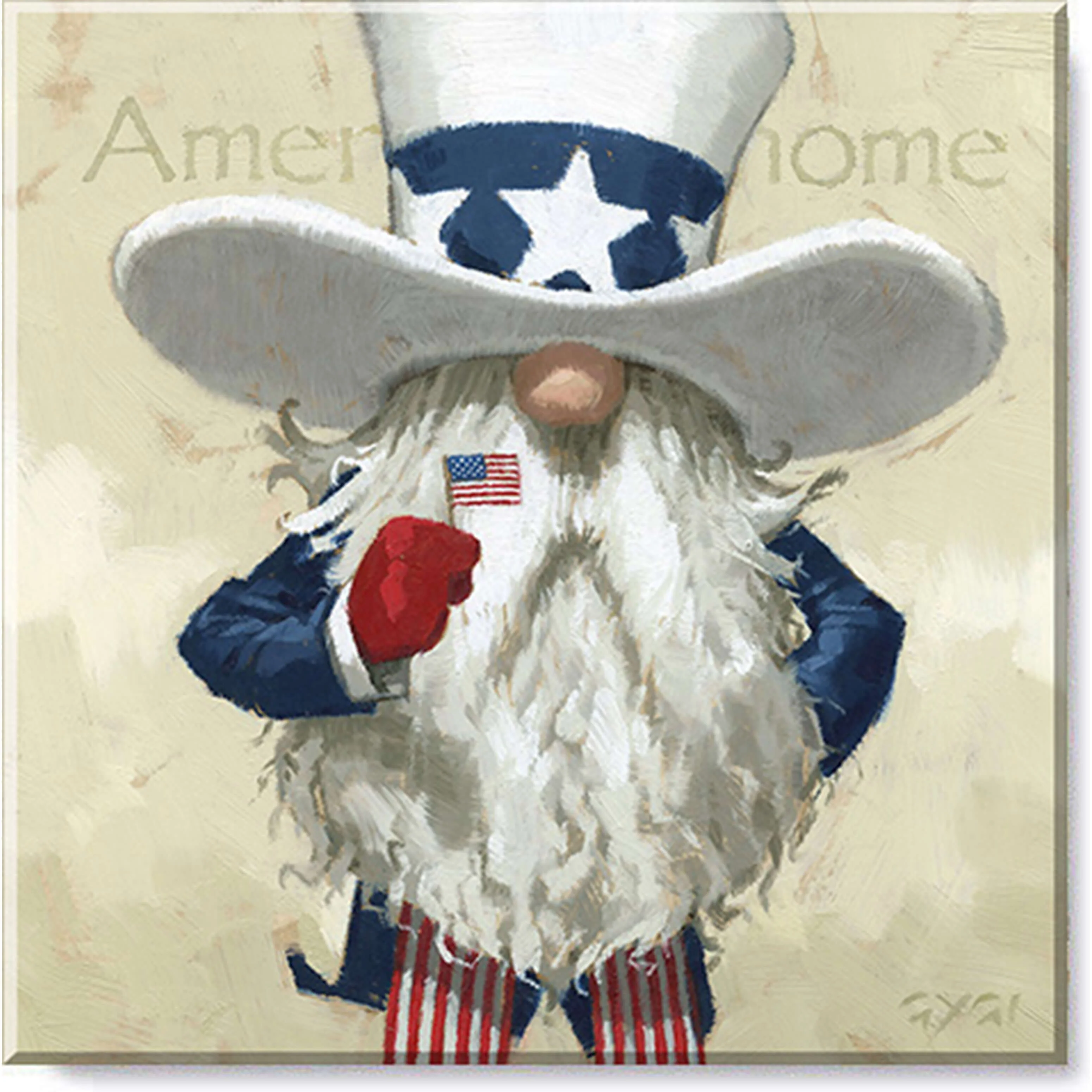 Detailed Uncle Sam Gnome Giclee Wall Art Artisan
