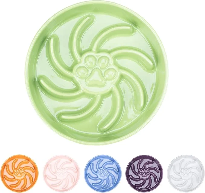 Elegant Ceramic Slow Feeder Dog Bowl 1.5 Cup Dog Food or 20oz Water Slow Eating Bowl for Small Breed Maze Puzzle Feeder for Fast Eaters Anti-Choking Stop Bloat Non-Slip BPA Green About ThisOverview Comfortable
