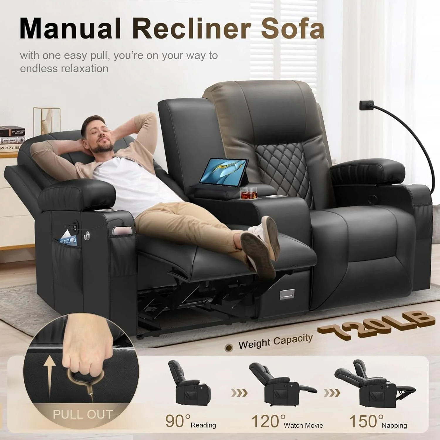 Expertly Made Living Room Furniture Set Loveseat Recliner And 2 Piece Massage Reclin Luxury