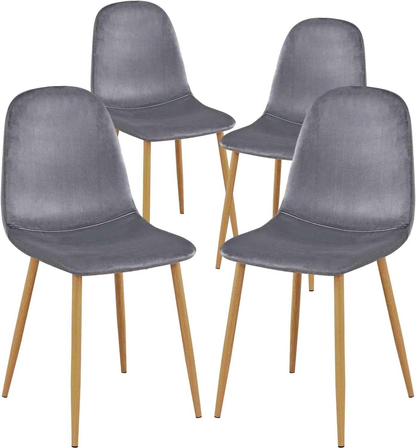 Lightweight Grey Velvet Dining Chairs Set Of 4 For Dining Room Practical