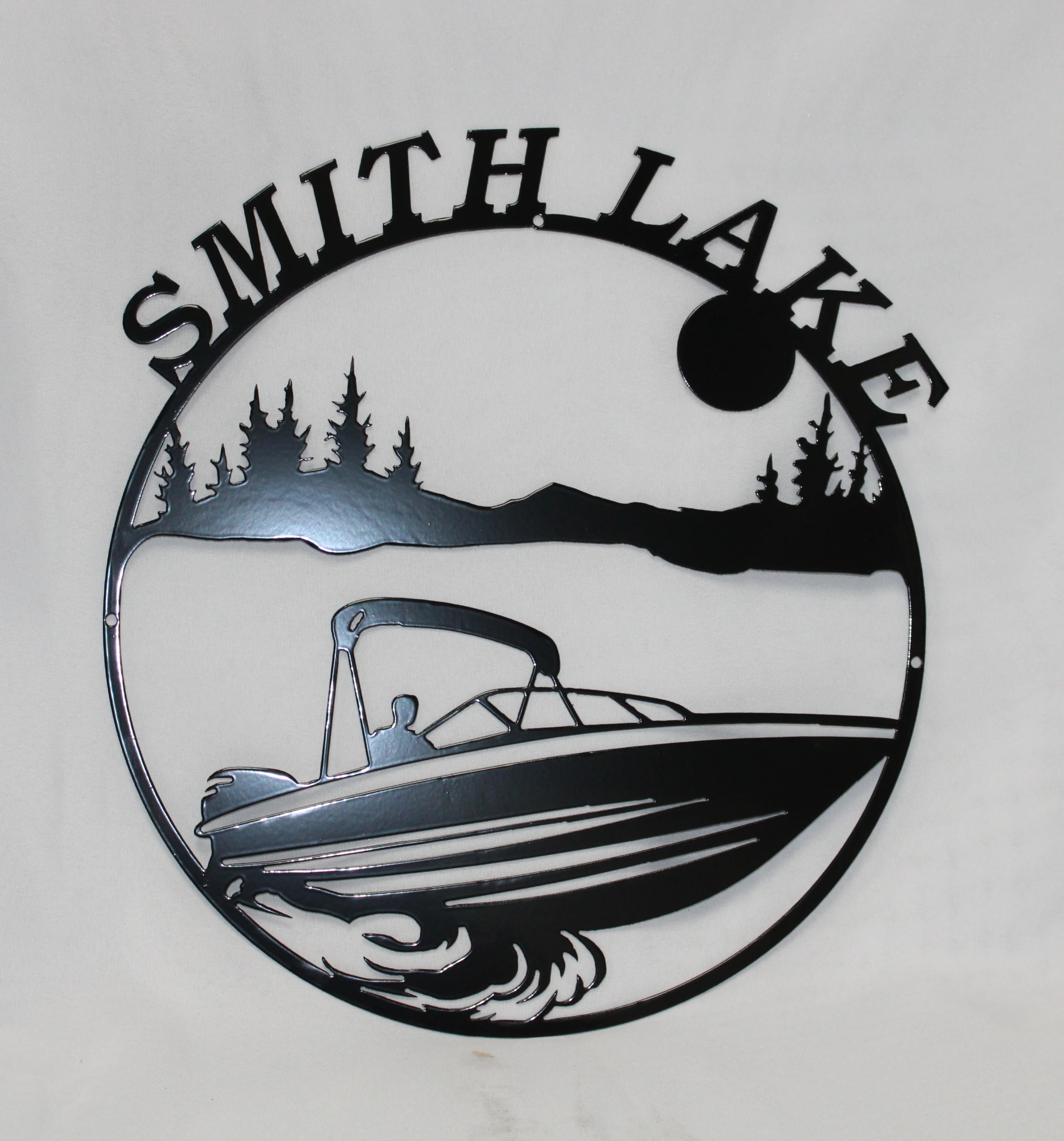Responsible Smith Lake Bowrider Boat Circle Wall Art Certified