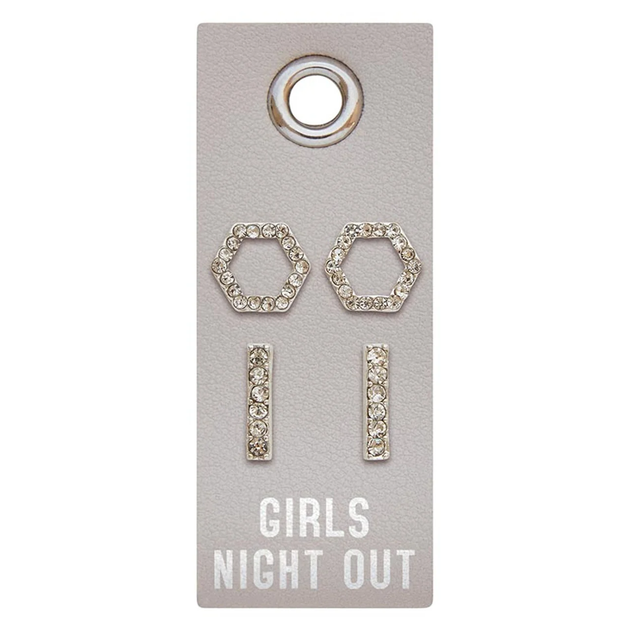 Natural Girls Night Out Earring Set Leather Gift Tag Breathable