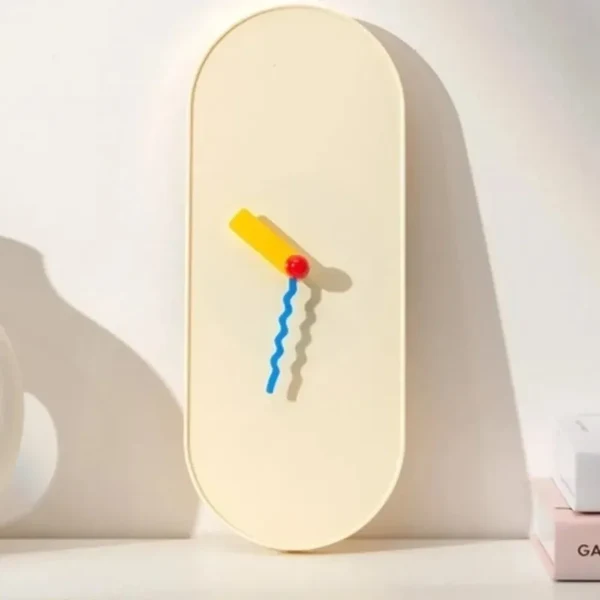 Artisan Nordic Dopamine Minimalist Oval Wall Clock Silent Battery-Powered Home Decor Elite