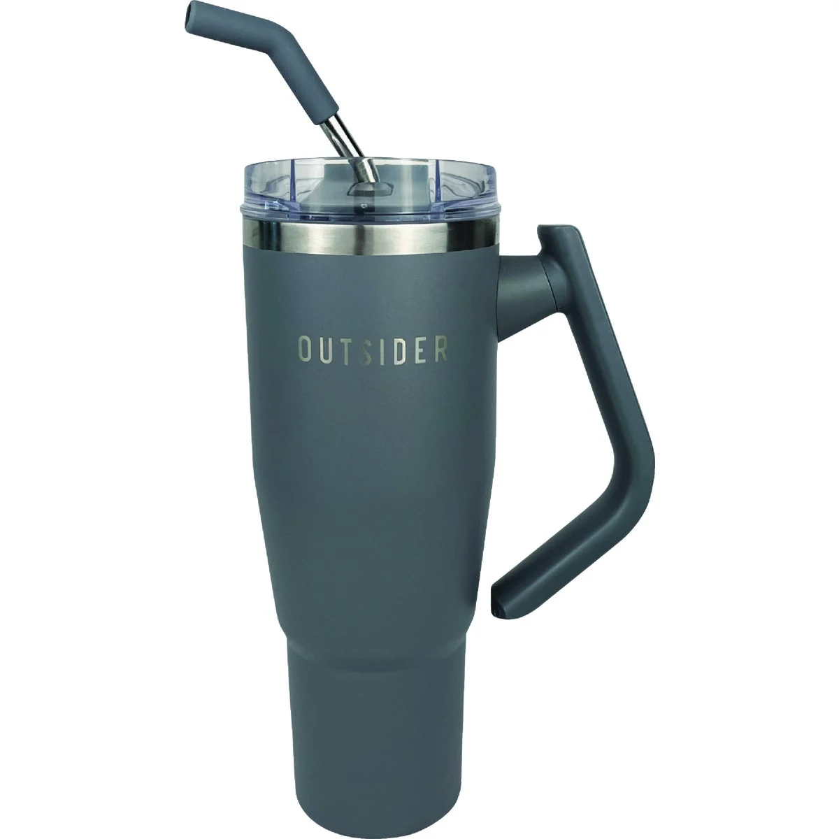 Premium Material Outsider 40 Oz. Insulated Tumbler with Swivel Handle Charcoal Elite