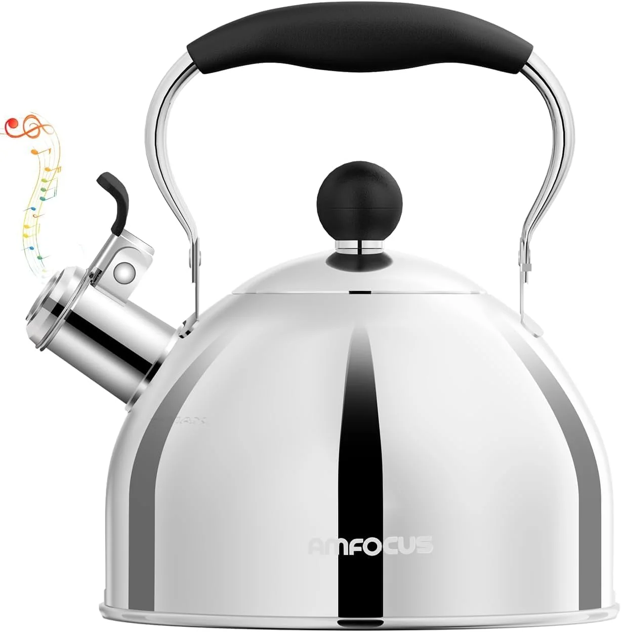 Proven Tea Kettle 2 Quart Stainless Steel Whistling Tea Kettle Stovetop Whistling Teakettle Tea Pots for Stove Top with Ergonomic Folding Handle Superior