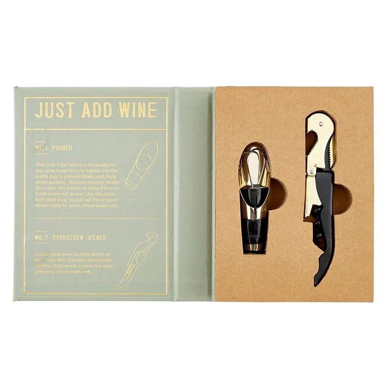 Casual Wine Serving Set Book Box Just Add Wine First-Class