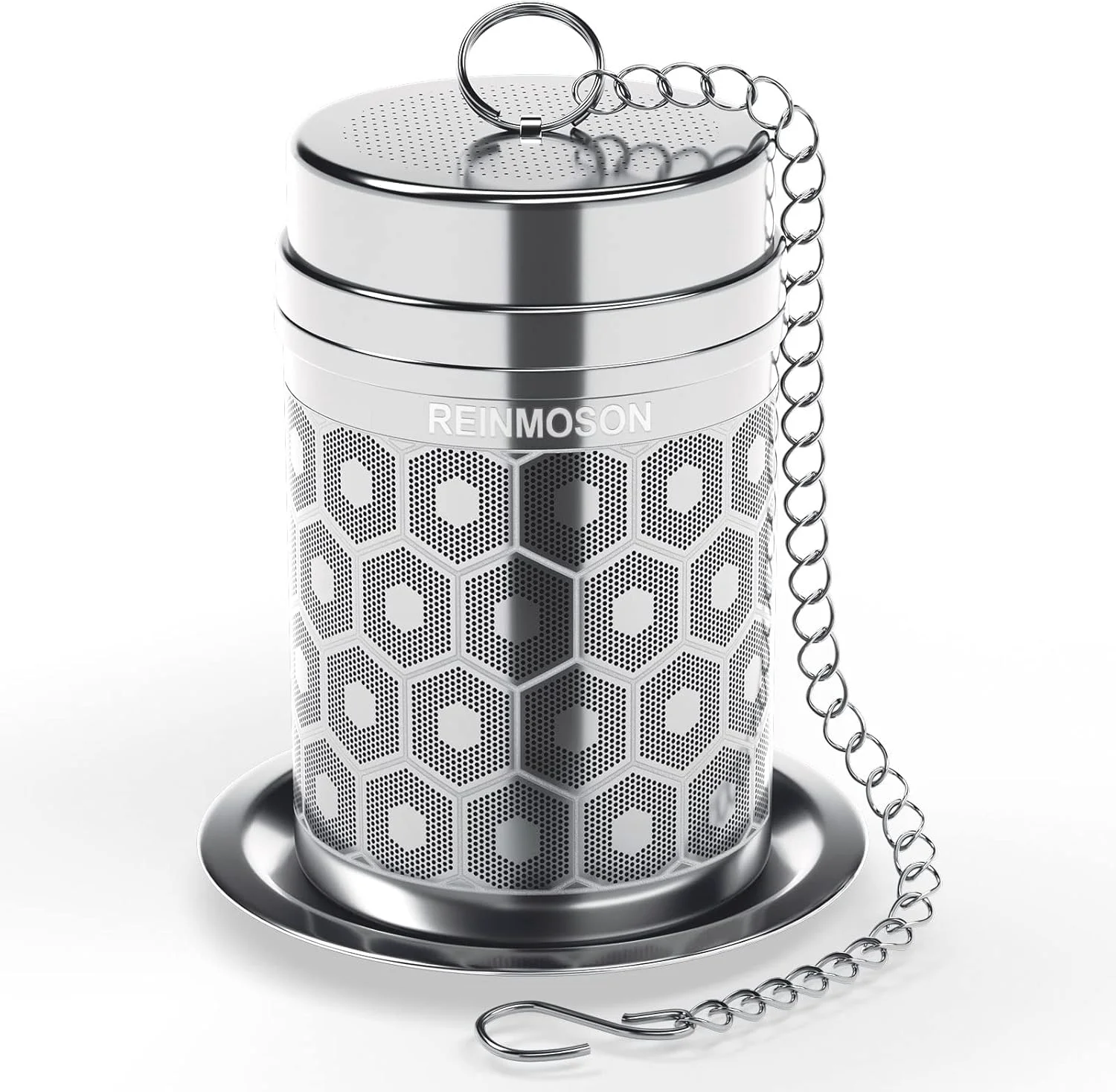 Stylish Reinmoson Extra Fine Mesh Tea Strainers for Loose Tea 1.5 x 2.2 304 Stainless Steel Tea Infuser for Loose Leaf Tea Steeper Updated Slim Threaded Lid Tea Ball for Mug Cup Teapot Kettle Pure