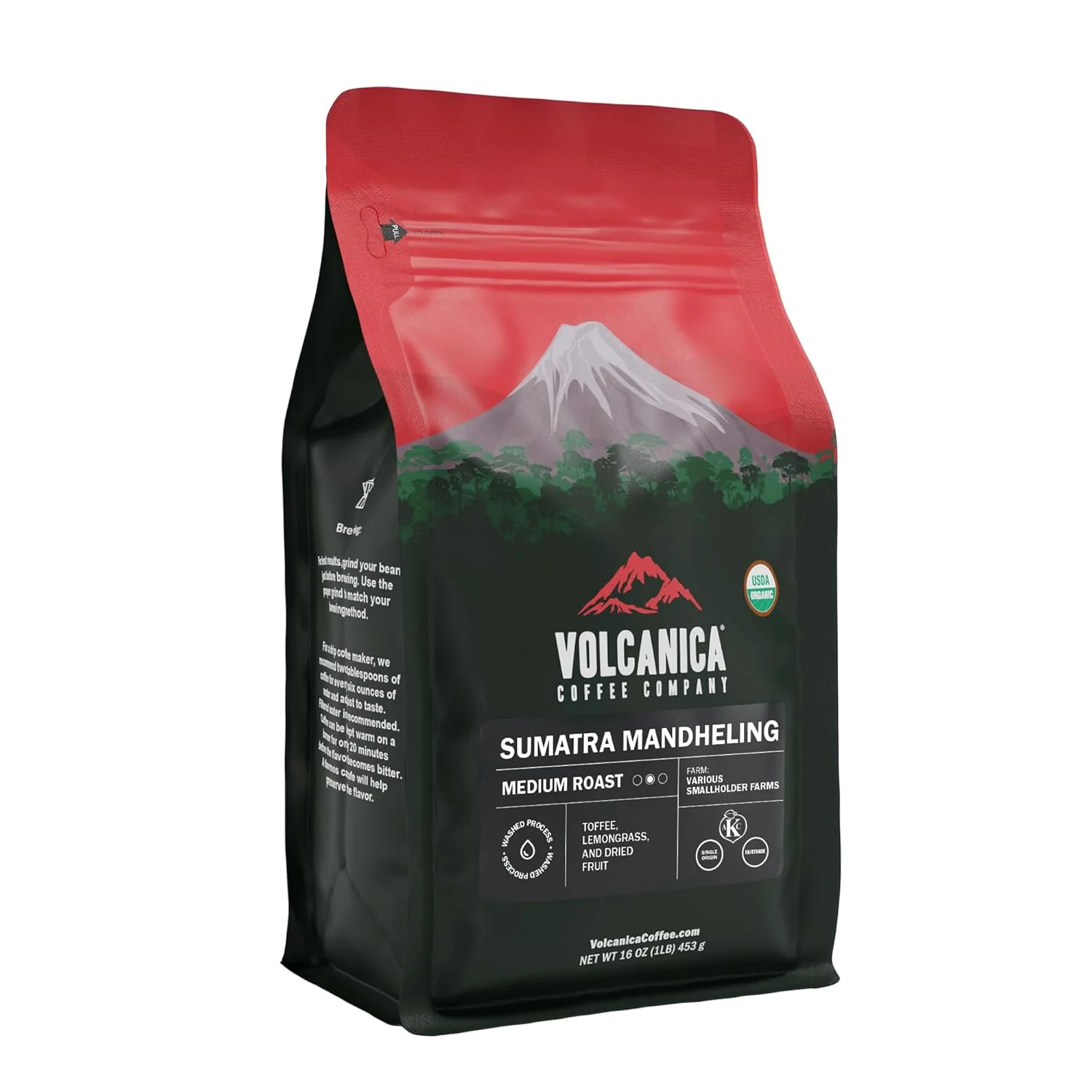 Professional Sumatran Coffee Mandheling Ground USDA Organic Fair Trade Fresh Roasted 16-ounce Relaxed
