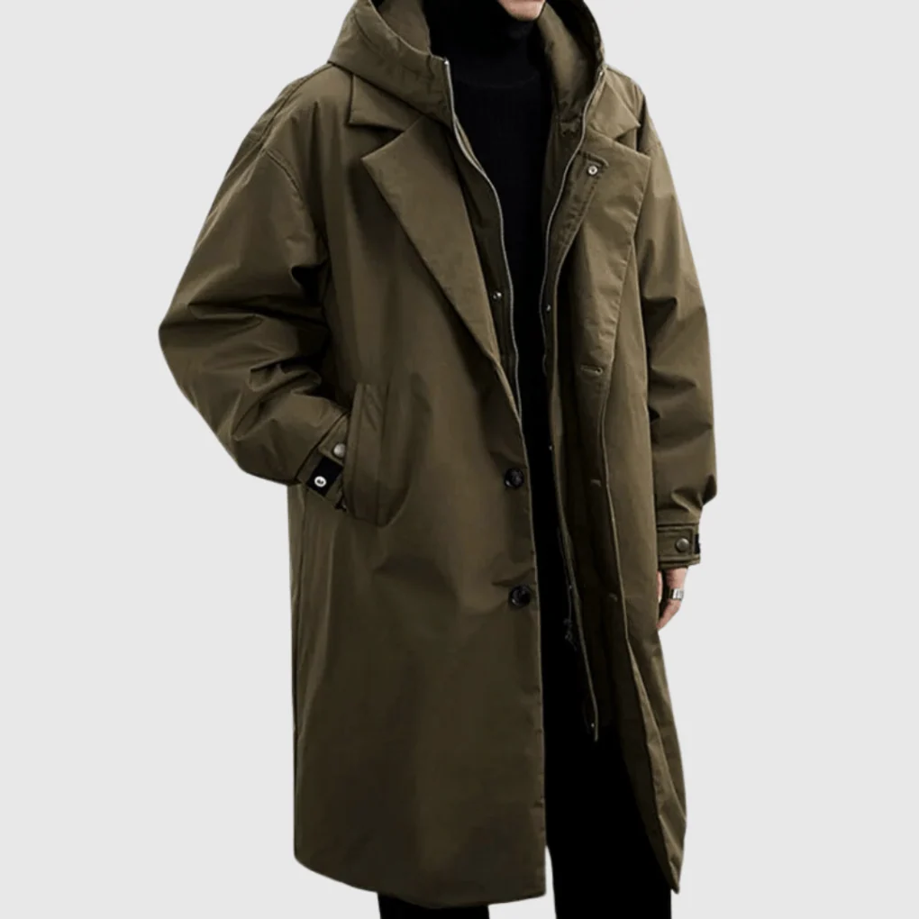 Pact Men’s Waterproof Raincoat – Lightweight Hooded Rain Jacket for All Weather Green or Black Minimalist