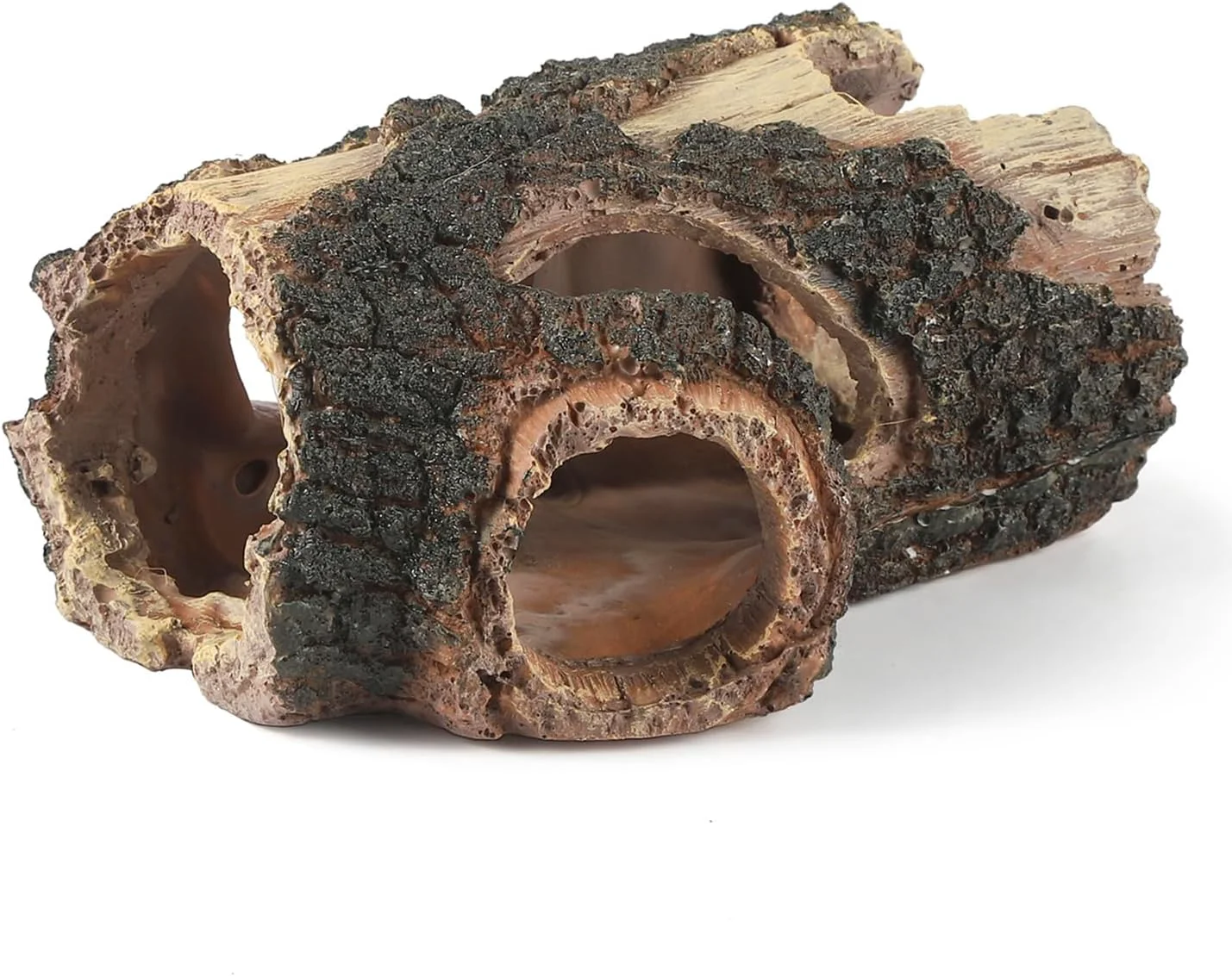 Unique IBWell Aquarium Wood Fish Tank Decorations，Resin Fake Logs Terrarium DÉCor Reptile Hide Aquarium Hideout for Fish Cave Small Turtles to 20 Gallon Tank Lightweight