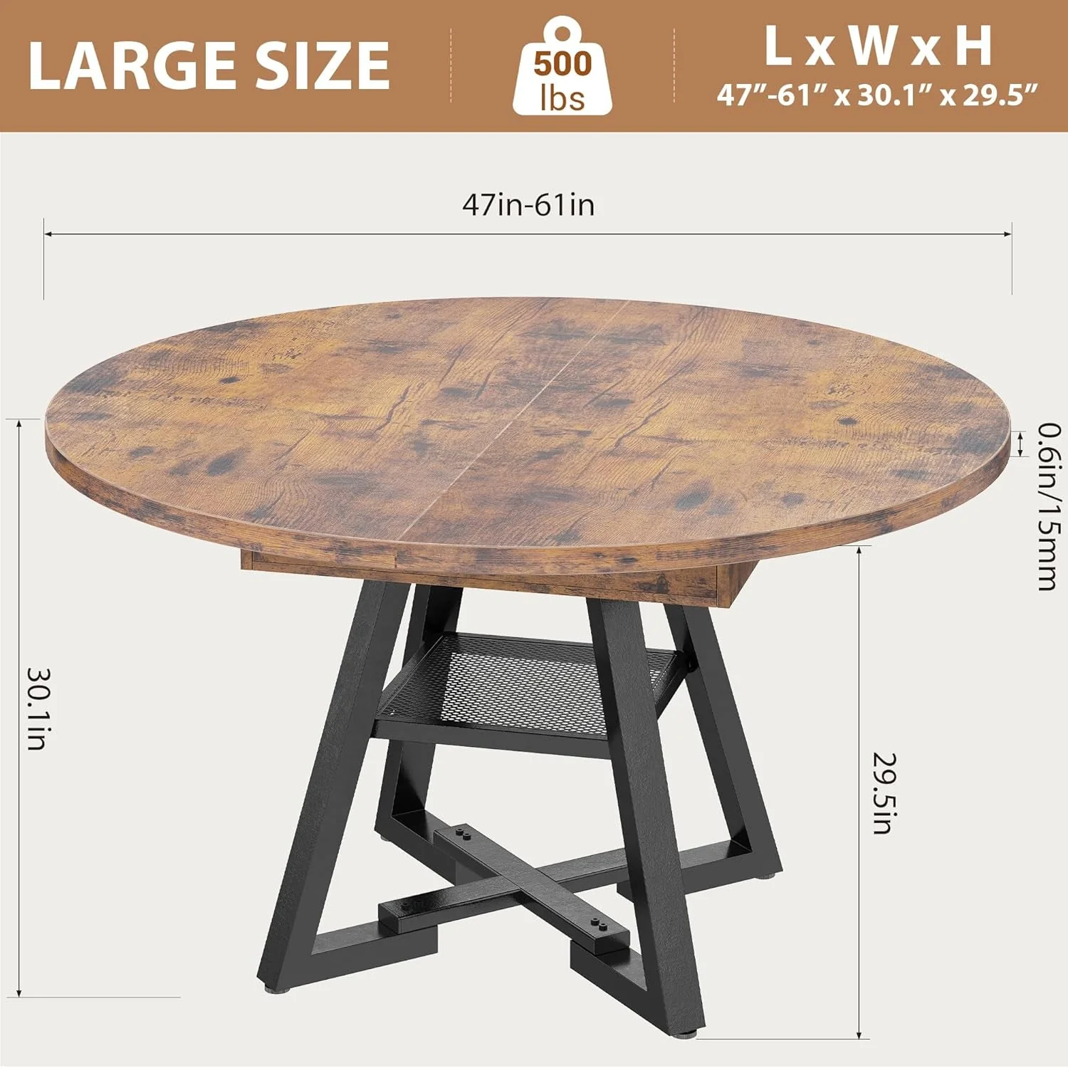 Optimized Expandable Dining Table With Removable Leaf Storage World-Class