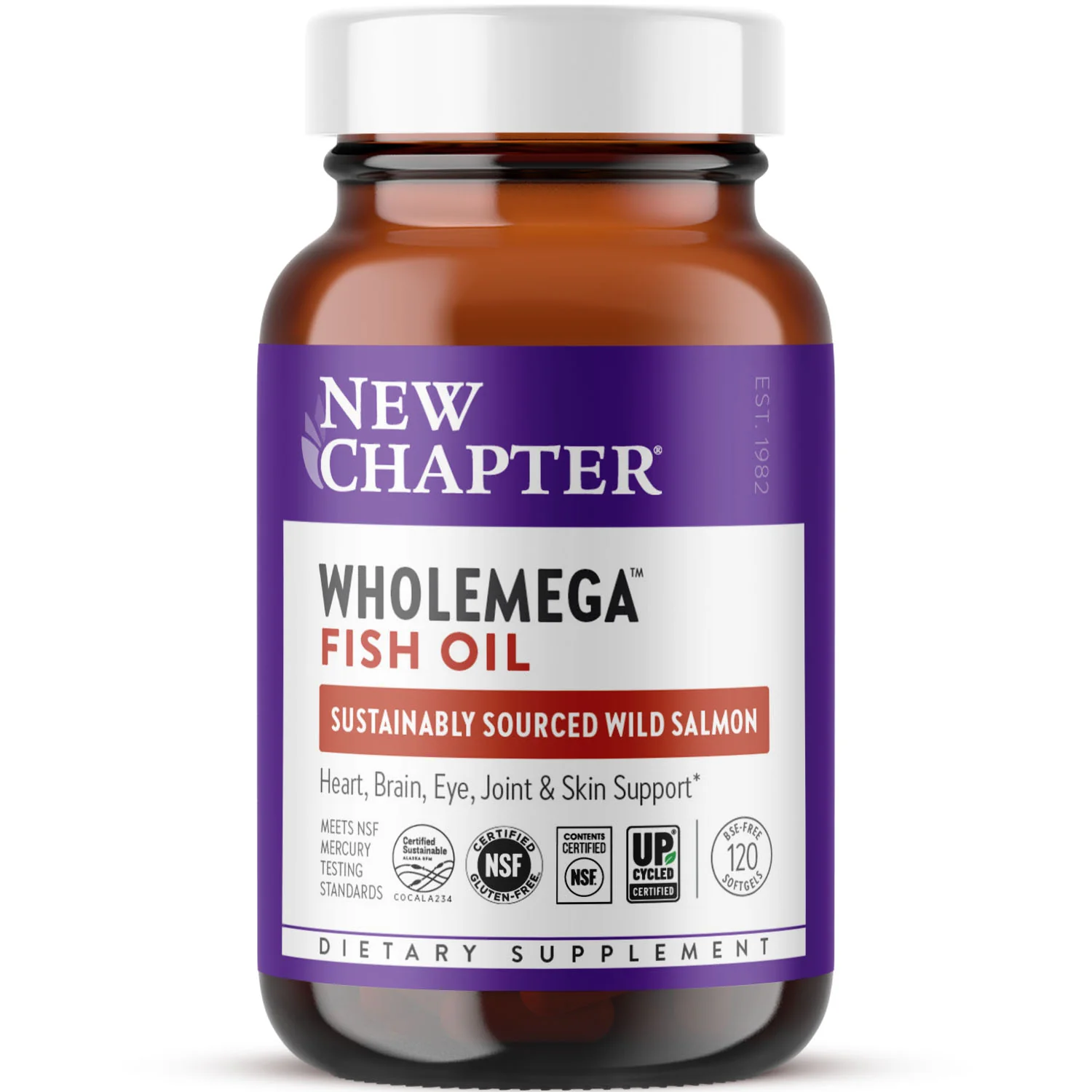 Effective New Chapter Wholemega™ Fish Oil Sustainably Caught Wild Alaskan Salmon Oil with Omega-3 Natural
