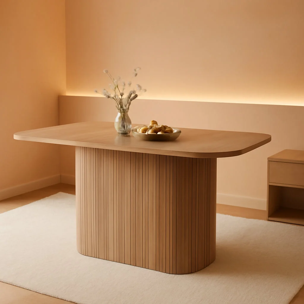 Advanced Contemporary 63 Inches Dining Table Rounded Corners