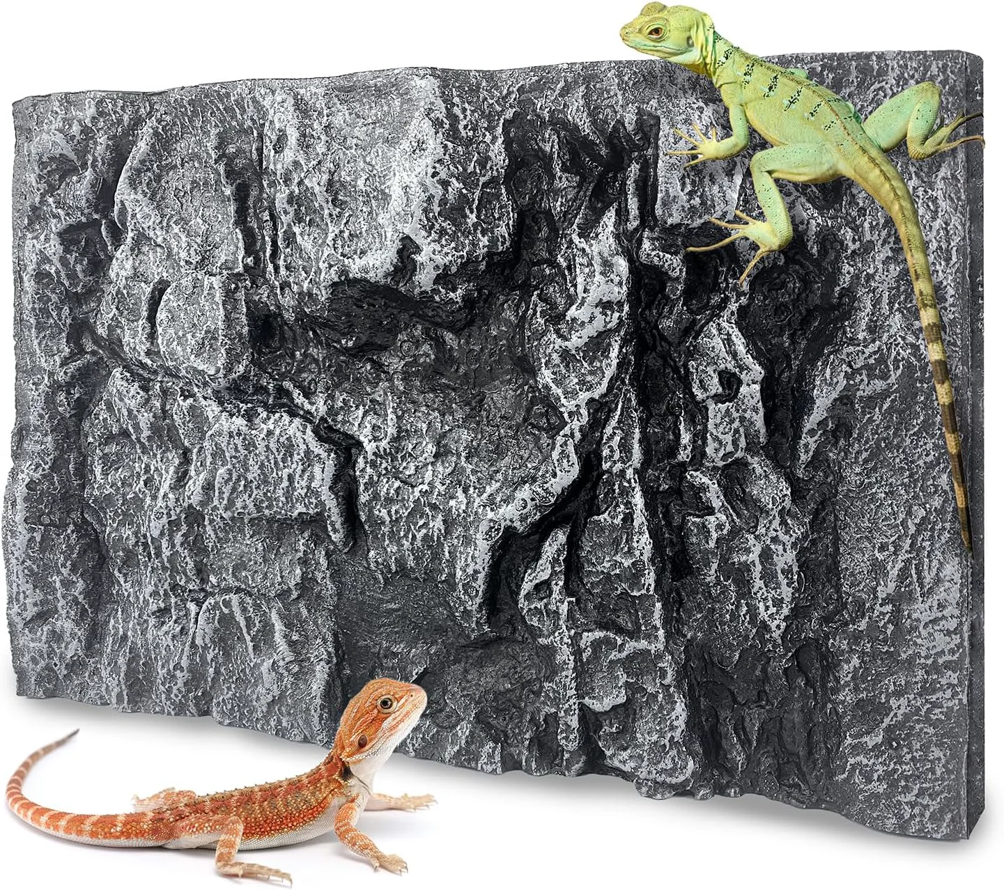 Top-Quality 17.7×11.8in Rock Terrarium Background 3D Reptile Tank Background Board Amphibian Stereo Backdrop Wall Lizard Snake Gecko Spider Turtle Fish pet silo Background Decorative Panel Grey Functional