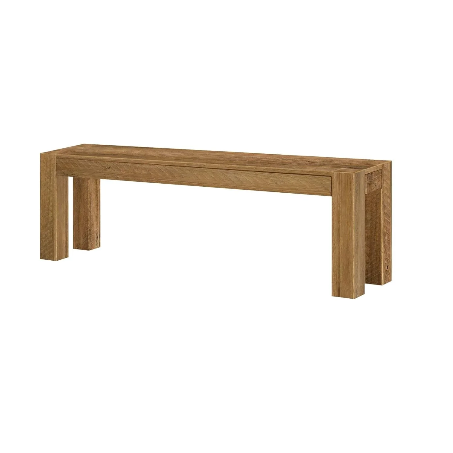 Genuine 58 Inch Farmhouse Dining Bench Rustic Honey Solid Wood Exceptional
