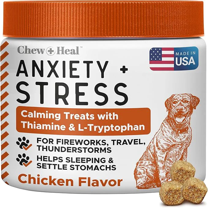 Prestigious Calming Chews for Dogs – 30 Anxiety Relief Treats for Fireworks Thunder and Storms – Natural Dog Calming Treats for Large and Small Breeds with Thiamine L-Tryptophan Ginger and MelatoninAbout ThisOverview Excellent