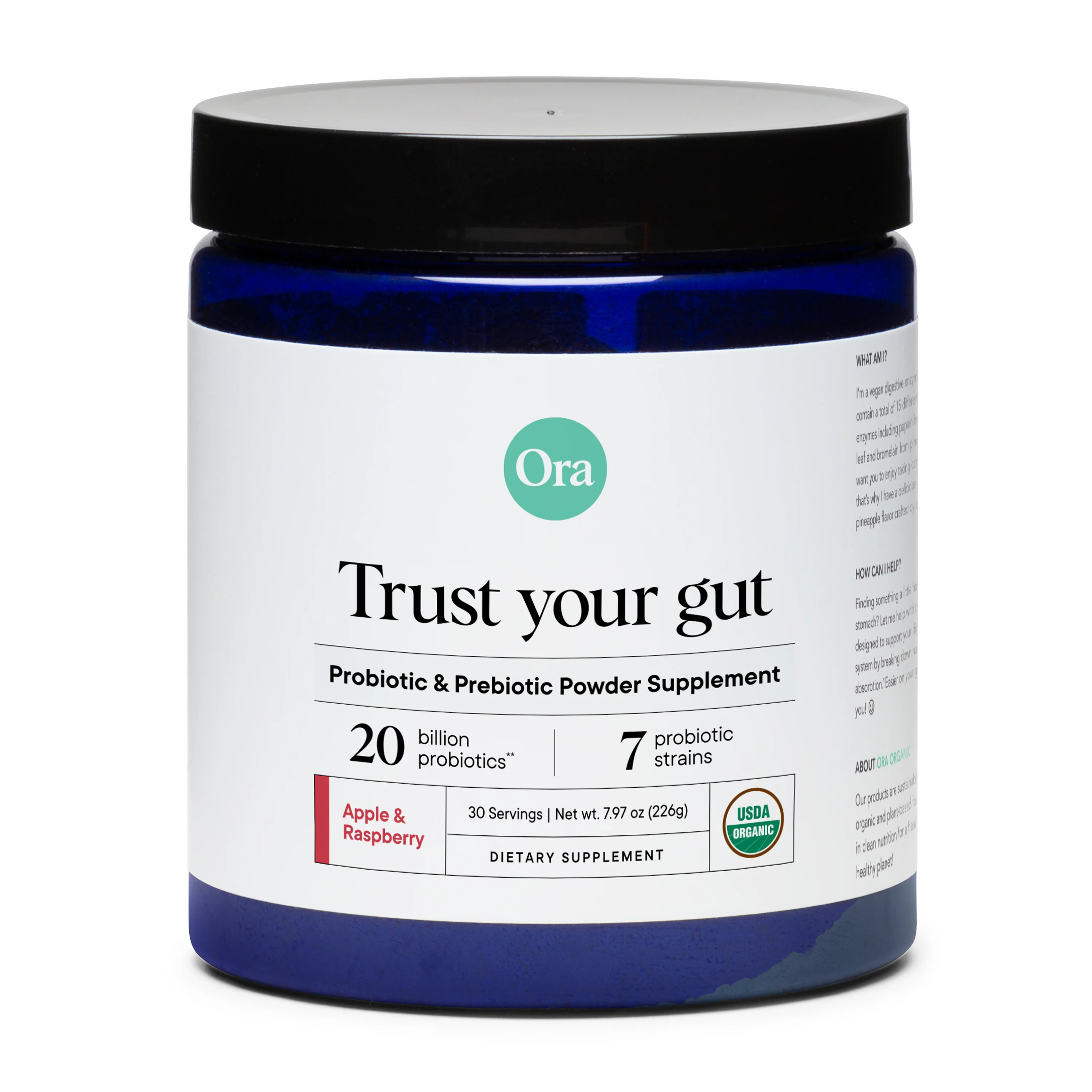 Powerful Ora Organic Trust Your Gut Organic Pre Probiotic Powder Green