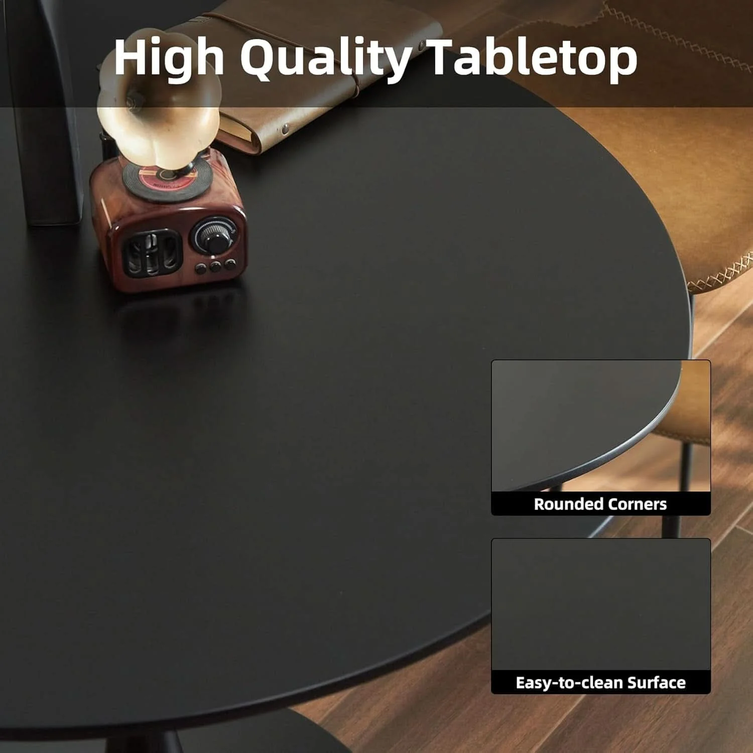 Quality 31.5 Inch Round Tulip Dining Table With Black Pedestal Base User-Friendly