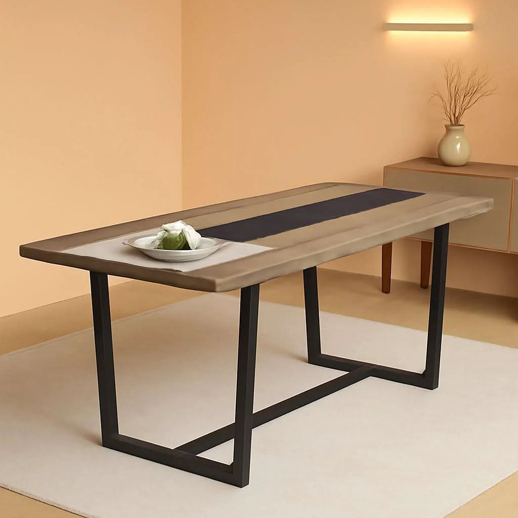 Top-Quality 71 Inch Grey Dining Table Industrial Farmhouse Style Versatile