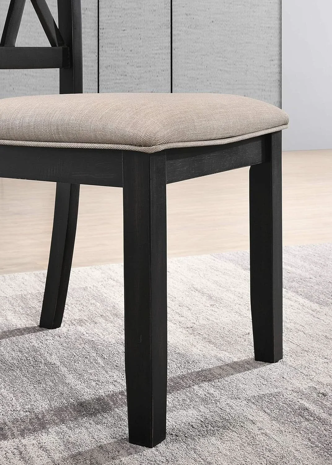 Powerful Windvale Black Cross Back Fabric Upholstered Dining Chair Set Of 2 Efficient