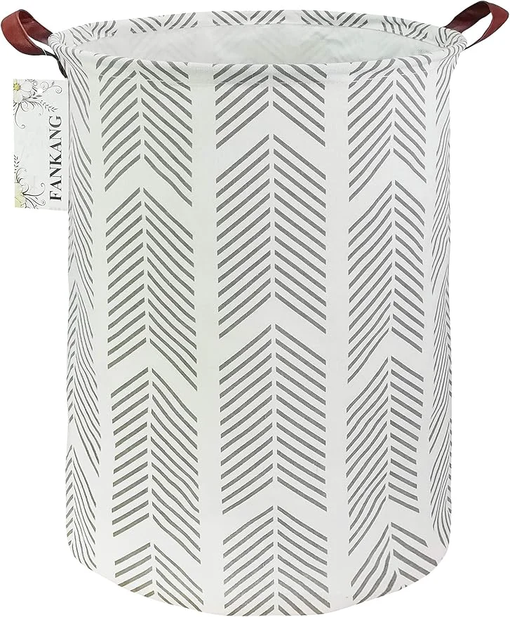 Powerful FANKANG Storage Basket Nursery Hamper Canvas Laundry Basket Foldable with Waterproof PE Coating Large Storage Baskets for Kids Boys and Girls Office Bedroom Clothes Toys（Grey arrowhead）About ThisOverview Eco-Friendly