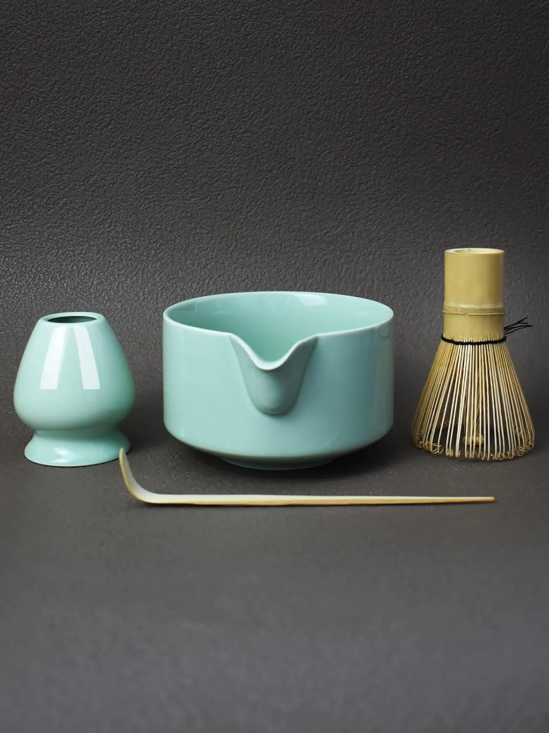 Refined Artcome Premium Matcha Tool Set – Includes Matcha Bowl with Pouring Spout Whisk Whisk Holder Tea Scoop Matcha Manual – Green Long-Lasting