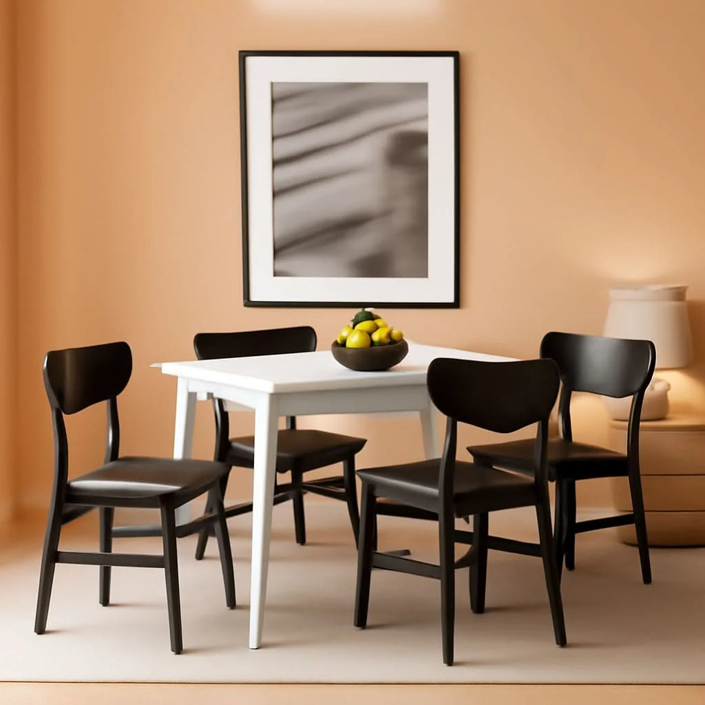 Unique Home Lucca Retro Black And Grey Cushion Dining Chair Set 2 Next-Generation