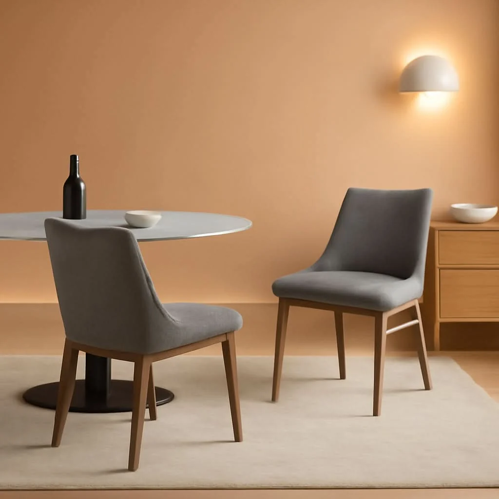 Easy-to-Use Azalea Charcoal Fabric Wood Dining Side Chairs 19 Inch Seat Height Minimalist