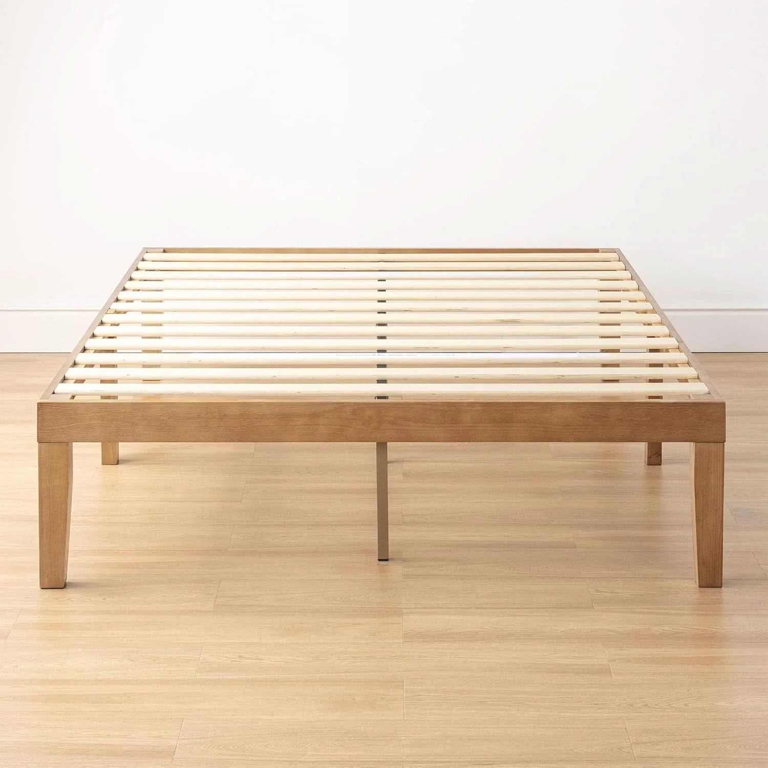 Carefully Designed Queen Solid Hardwood Platform Bed Frame Natural Pine Luxury