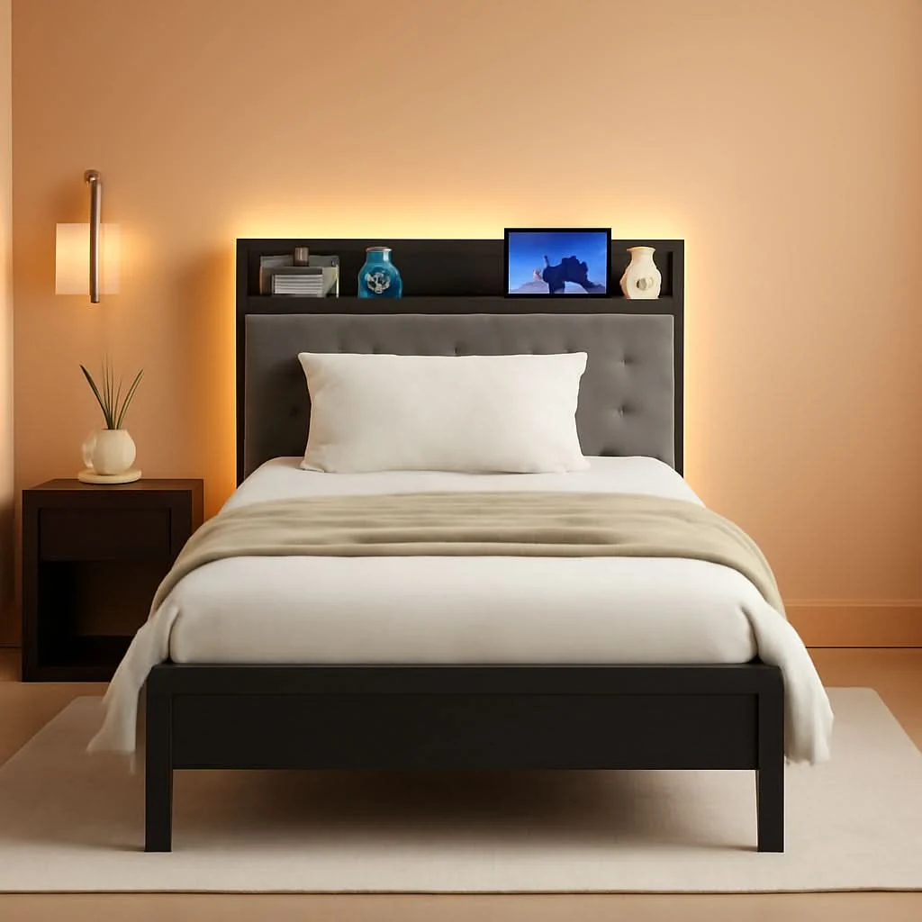 Fast Twin Bed Frame With Charging Station Storage Drawers First-Class