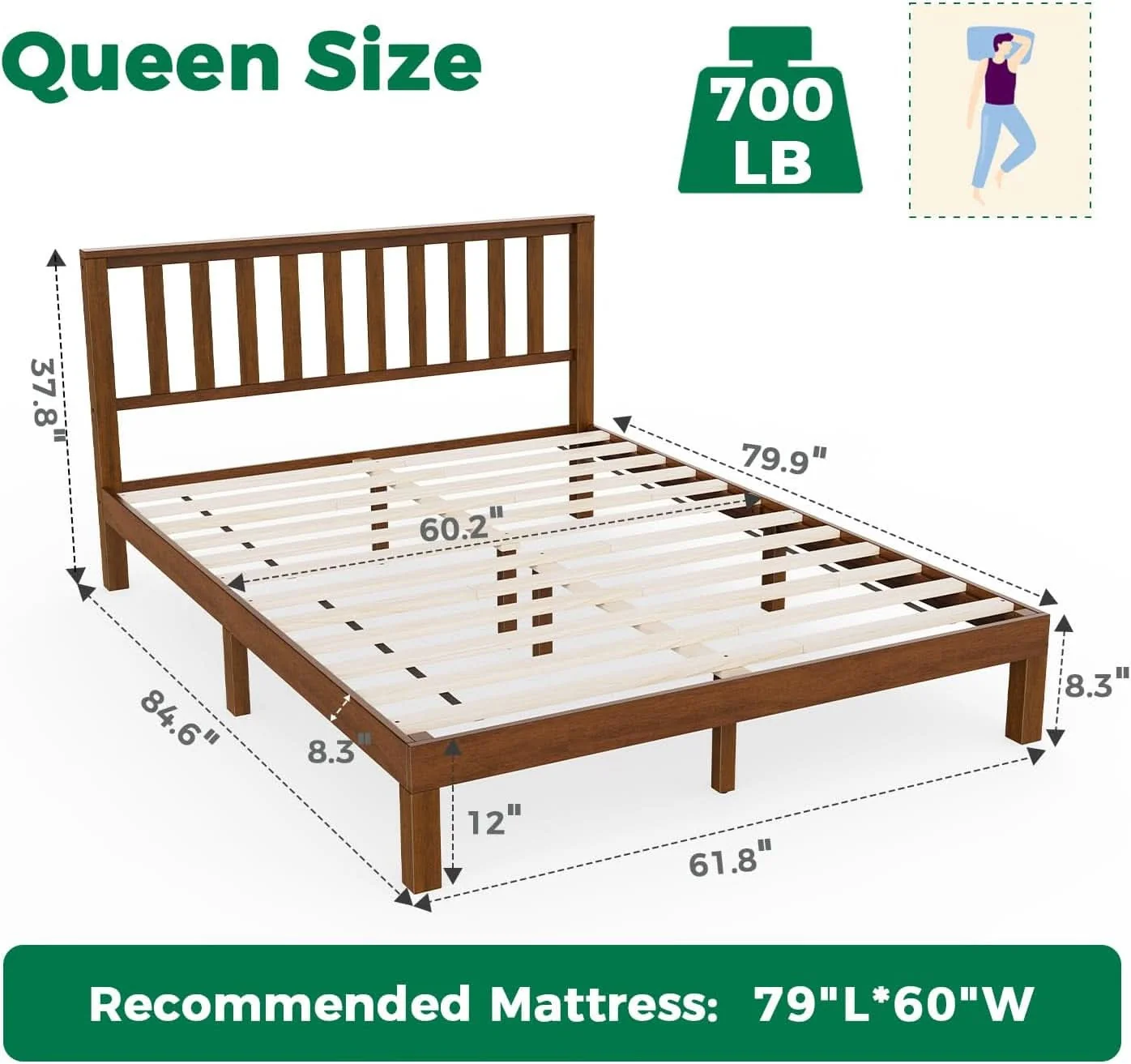 Optimized Antique Espresso Malaysian Oak Queen Platform Bed Frame Exceptional
