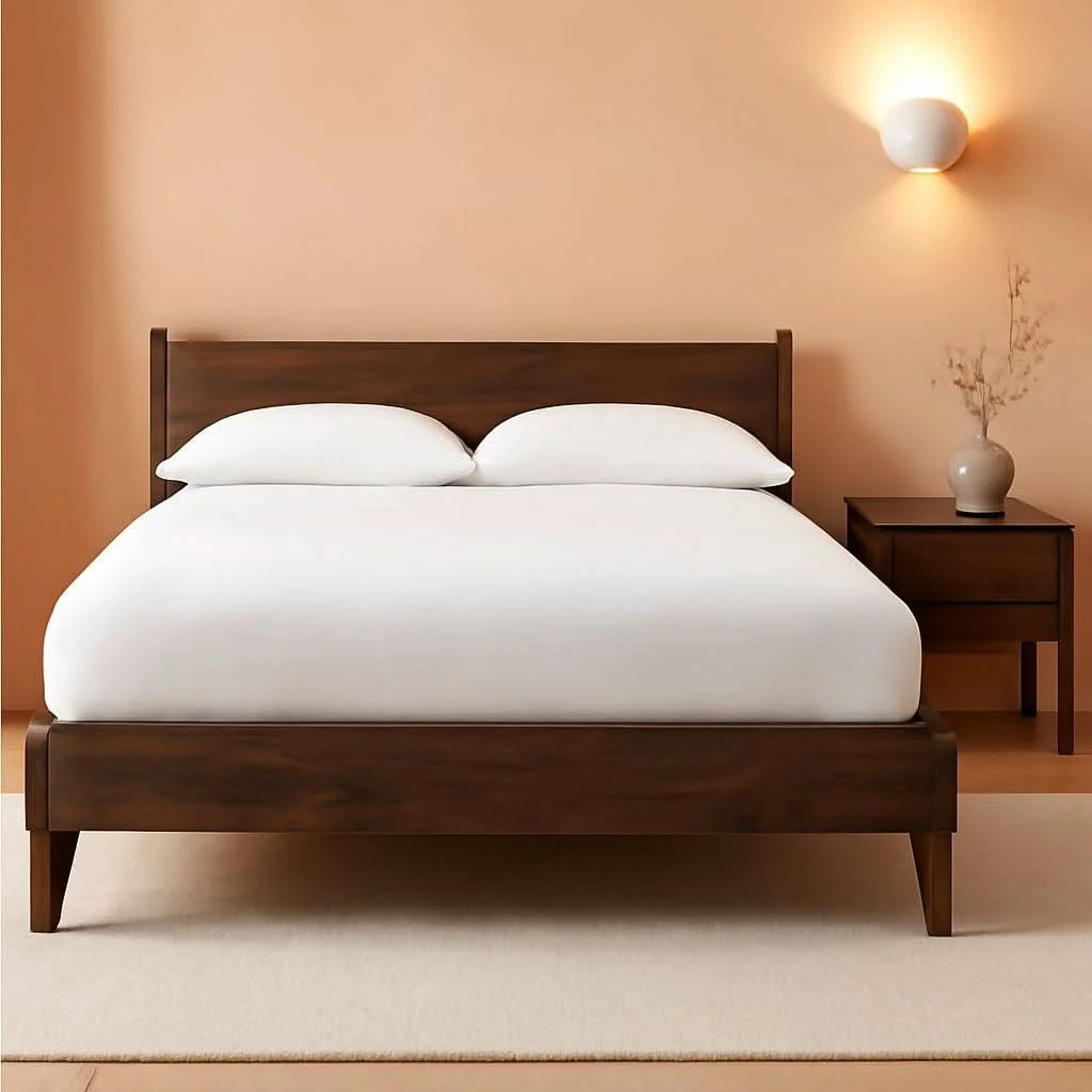 Trendy Queen Panel Platform Bed Dark Brown Walnut Storage Reusable