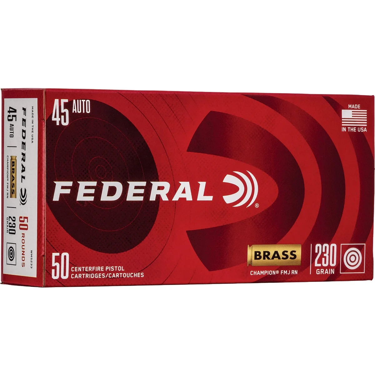Fine Crafted Federal .45 ACP 230 Grain FMJ Centerfire Ammunition Cartridges Classic