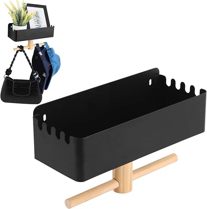 High-Performance Dog Leash Holder for Wall Dogs Leash Hooks Dogs Leashes Shelf Organizer Pet Stuff Organizer with Shelf Storage Hooks for Entrance Living Room Kitchen-Gifts for Dog Lovers Black About ThisOverview Eco-Friendly