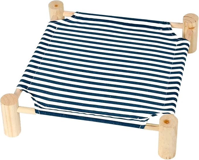 Artisan Patas Lague Cat and Dog Hammock Bed for Small Dogs Brethable Wooden Cat Pet Rabbit d Cooling Outdoor Bed Cots Furniture for All Seasons Blue StripeAbout ThisOverview Sophisticated
