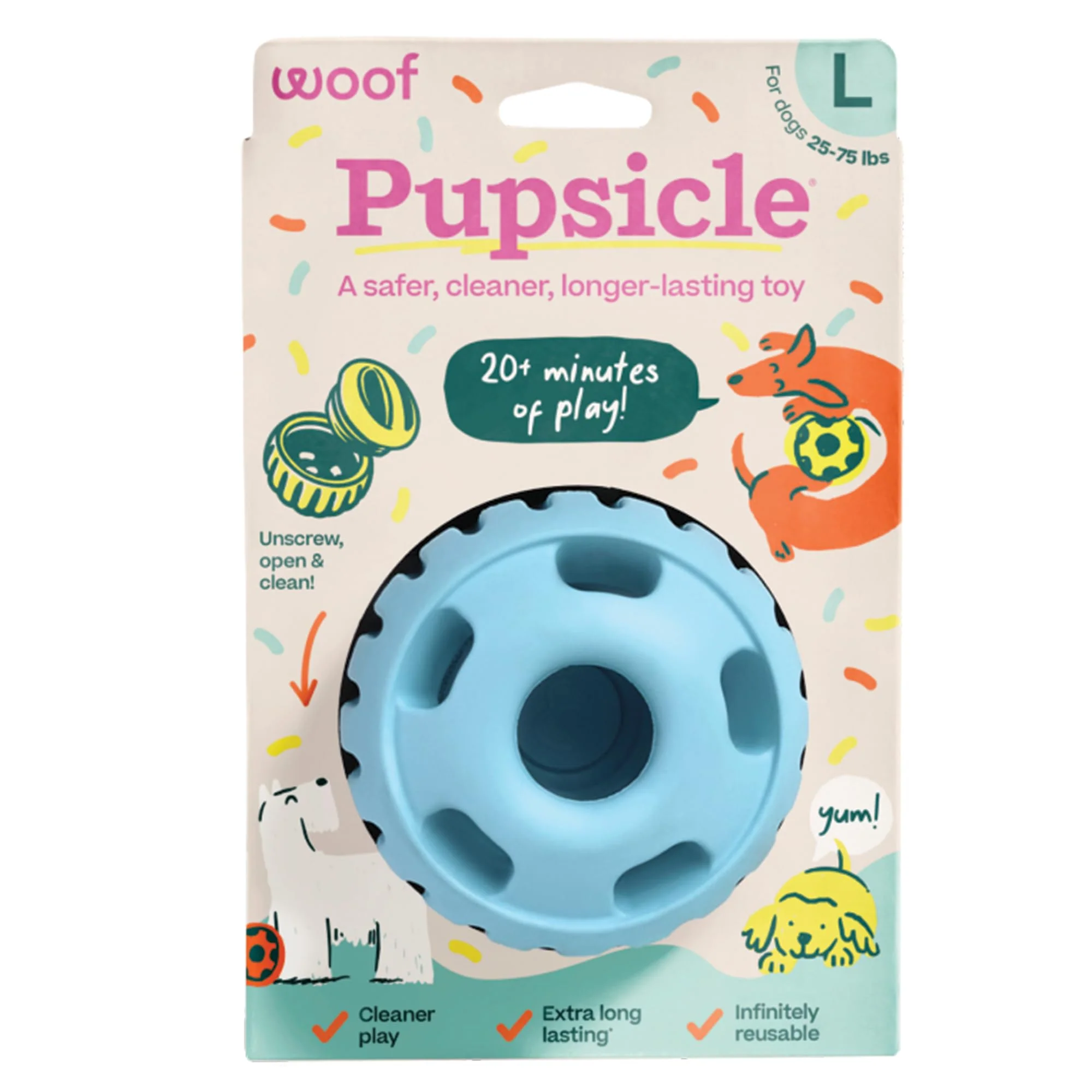 Smart WOOF Party Pupsicle Buddy Blue — Long-Lasting Interactive Dog Toy for Large Dogs Original
