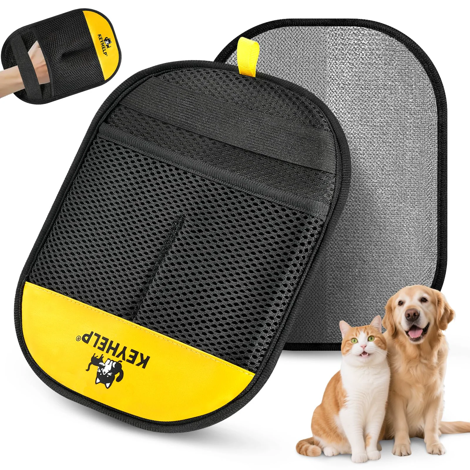 Comfortable KEYHELP Pet Hair Removal Glove – Reusable Electrostatic Hair Remover for Clothes Sofa Car Seats Authentic