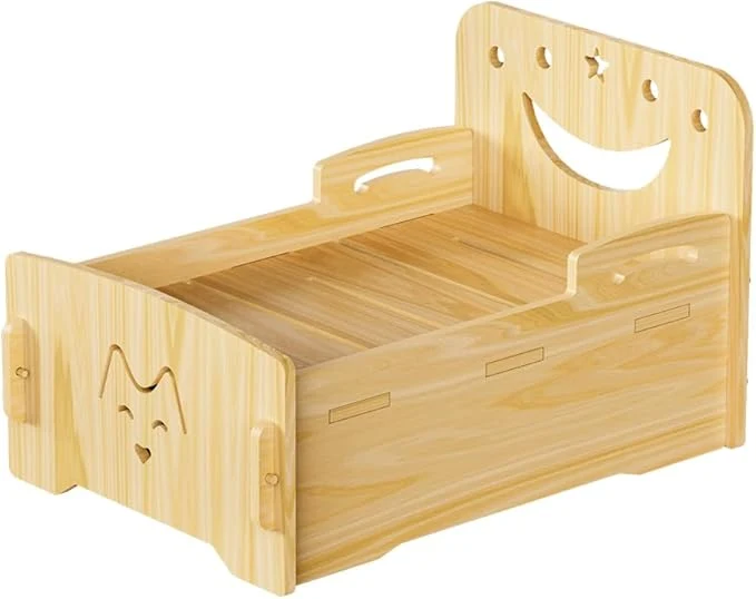 Refined Wooden Cat Bed-Wooden Indoor Pet Bed for Cats Dogs Rabbits Kittens and Small Animals Without Mattress，Easy AssemblyAbout ThisOverview Genuine