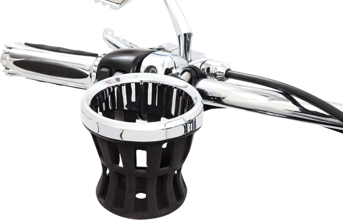 Refined Ciro Drink Holder - 1-1 4 Handlebar Mount - Chrome Black Clamp 50415 Genuine
