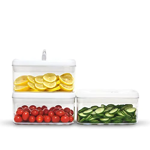Superior Flip Tite Food Storage Container with Lid 4 RECTANGLE Airtight Ring Flip Lock Top 3 Count Safe