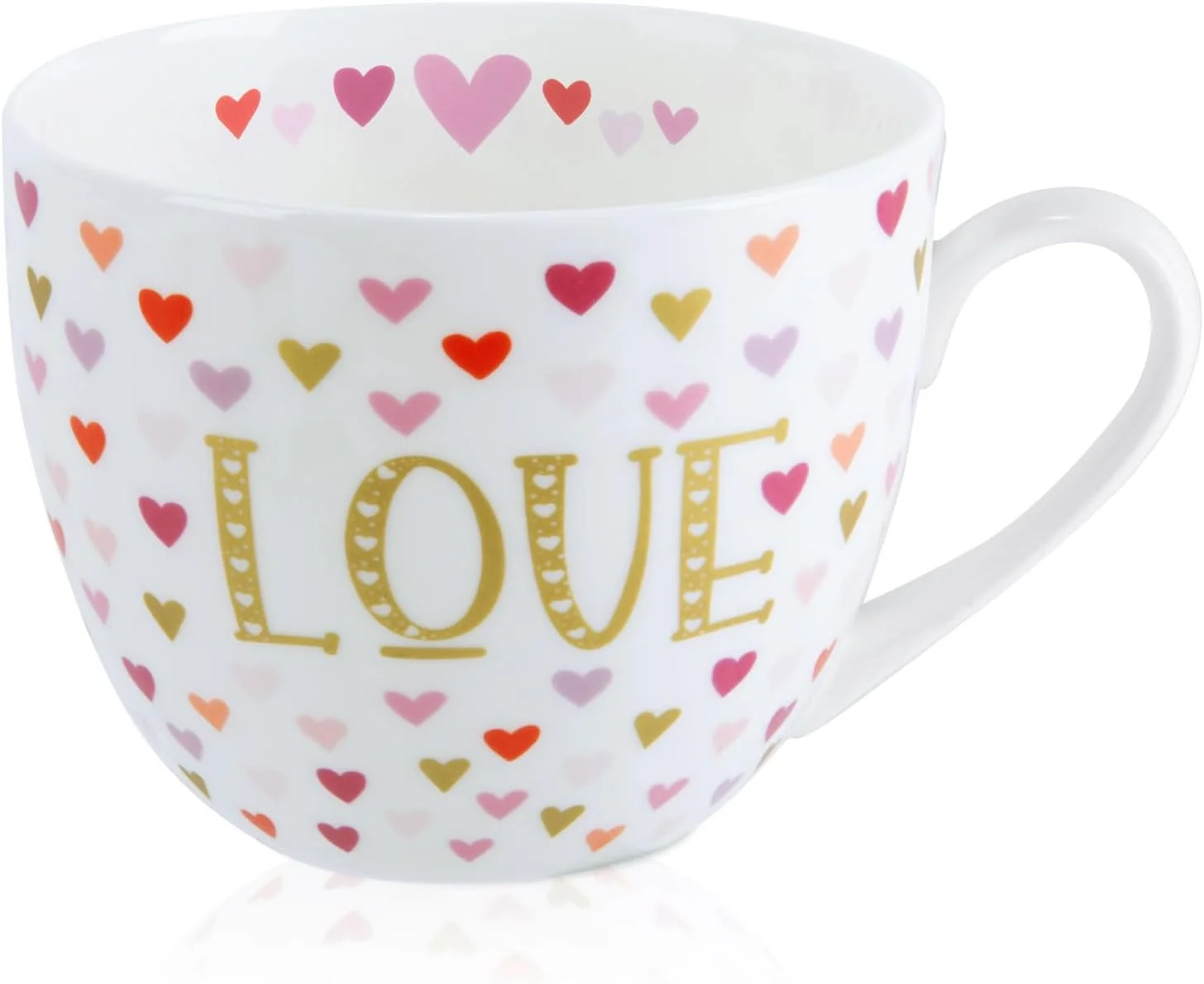 Excellent Love Mug with Hearts for Daily Coffee and Tea Premium 20 oz Bone China Coffee Tea Hug Mug Holiday Valentine s Solid