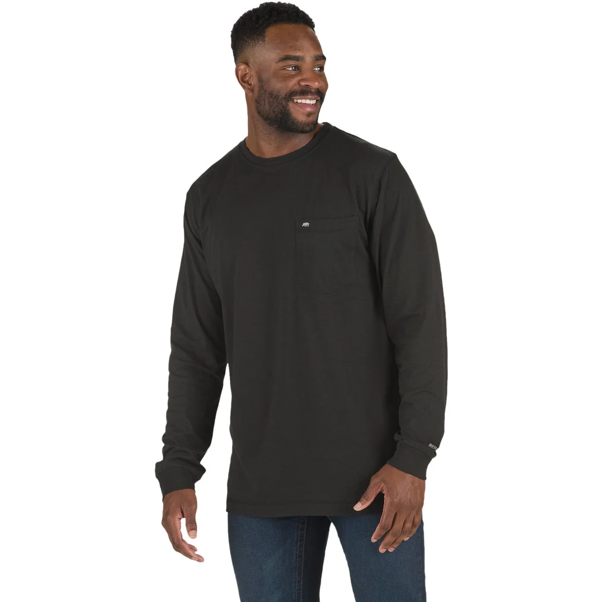 Powerful Berne Performance Men’s XL Black Long Sleeve Pocket T-Shirt Elite