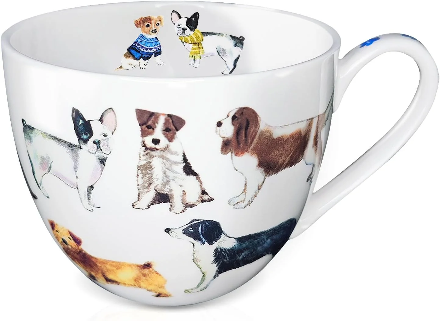 Verified Cute Dog Mugs for Daily Coffee and Tea Premium 20 oz Bone China Coffee Tea Hug Mug Holiday and Birthday Gift for Dog Lovers Traditional