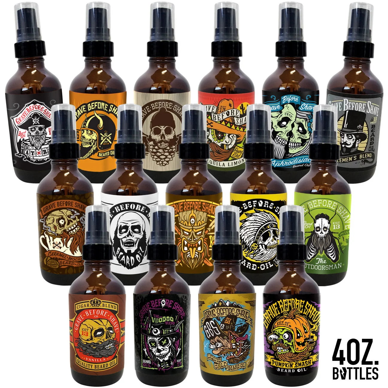 Smart 4oz. BIG BOTTLE OF GRAVE BEFORE SHAVE™ BEARD OIL Certified