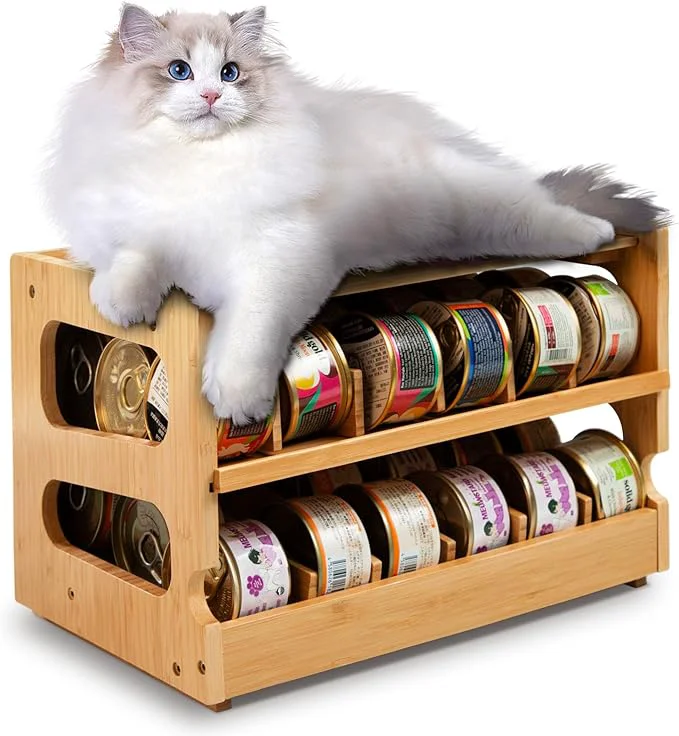 Exclusive Coanto Upgraded Cat Food Organizer Cat Food Can Organizer Can Organizer for Pantry Cat Food Storage Bamboo Holds 36 3oz CansAbout ThisOverview Easy-to-Use
