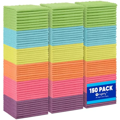 Sustainable Microfiber Cleaning Cloth Bulk 150 Count Organic