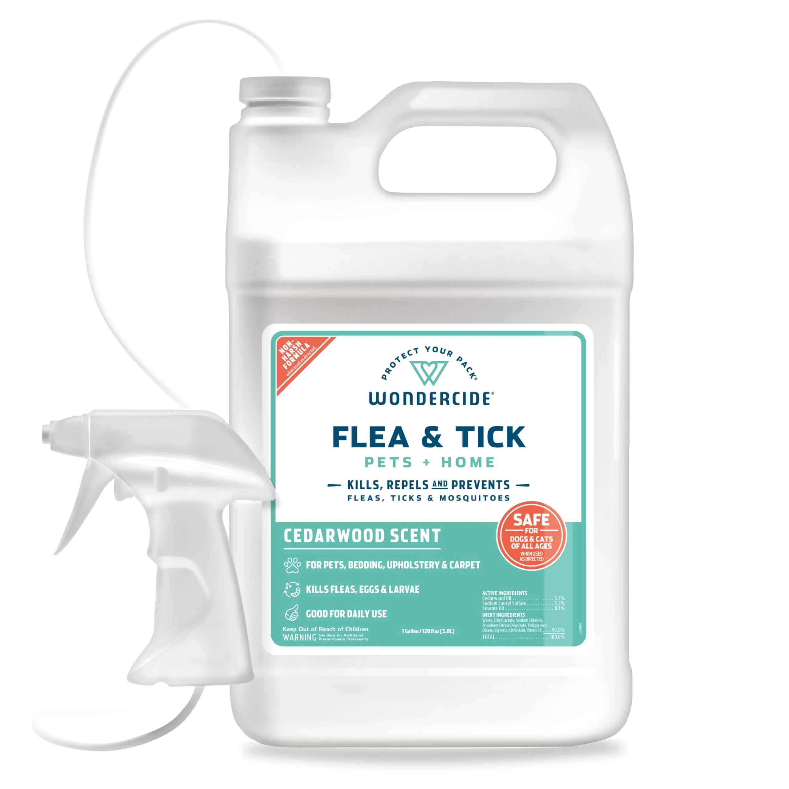 Professional Wondercide Cedarwood 128 oz Flea Tick Mosquito Spray for Pets Home Proven