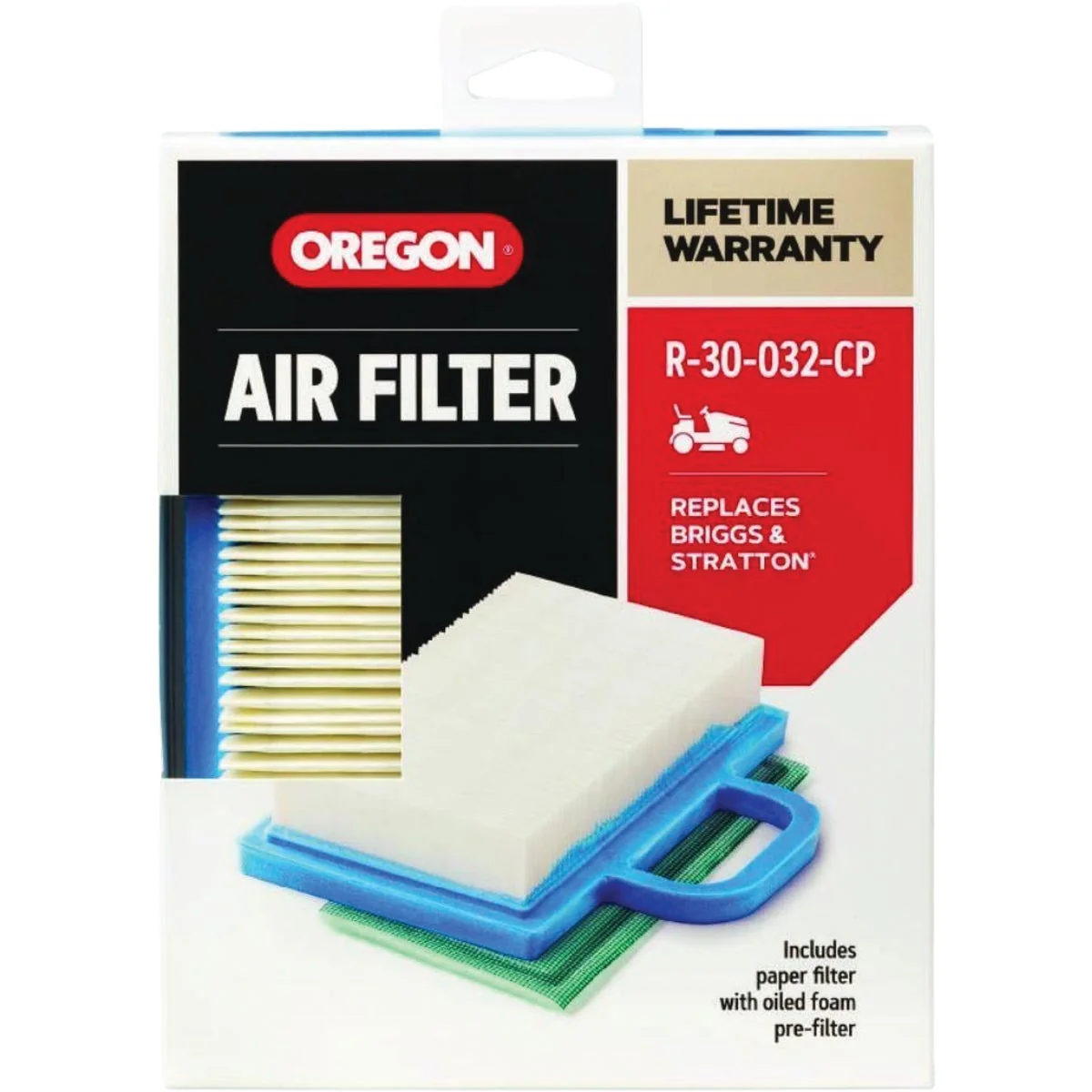 Traditional Oregon 14 to 24 HP Paper Foam Engine Air Filter for Riding Mowers Flexible