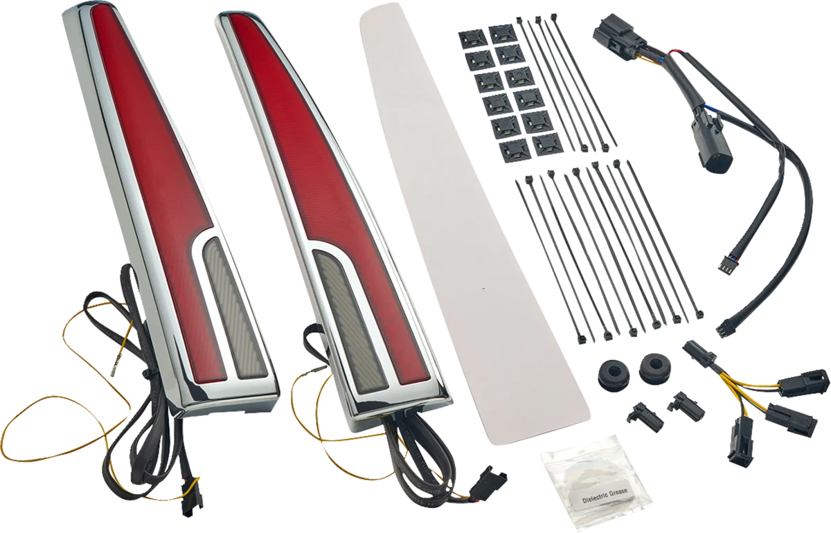 Functional Ciro LED Taillight - Red Lens - Chrome - Tri Glide 40085 Professional